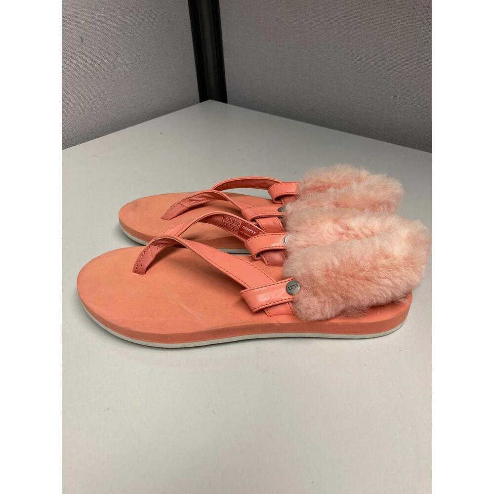 UGG Women's Orange Fluff Sandal Size 7